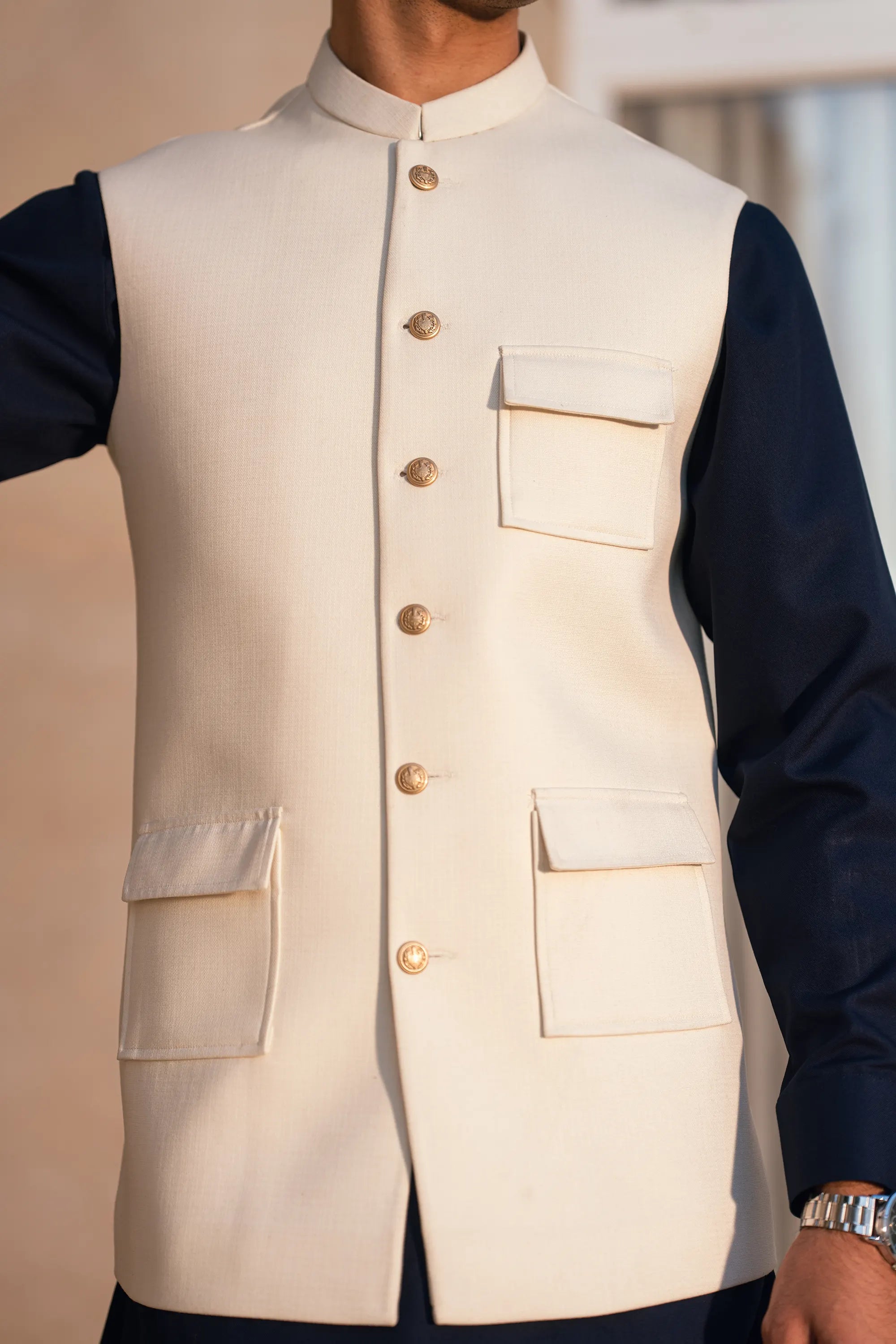 Cream Suiting Waistcoat WS-2014