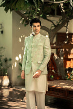 Mint Green Embroidered Prince Coat