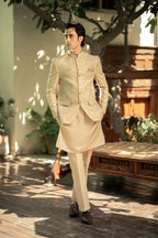 Beige Embroidered Prince Coat