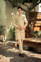 Beige Embroidered Prince Coat