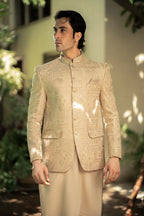 Beige Embroidered Prince Coat