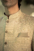 Beige Embroidered Prince Coat