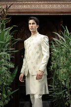 White Gold Embroidered Prince Coat