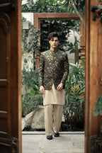 Bottle Green Embroidered Prince Coat
