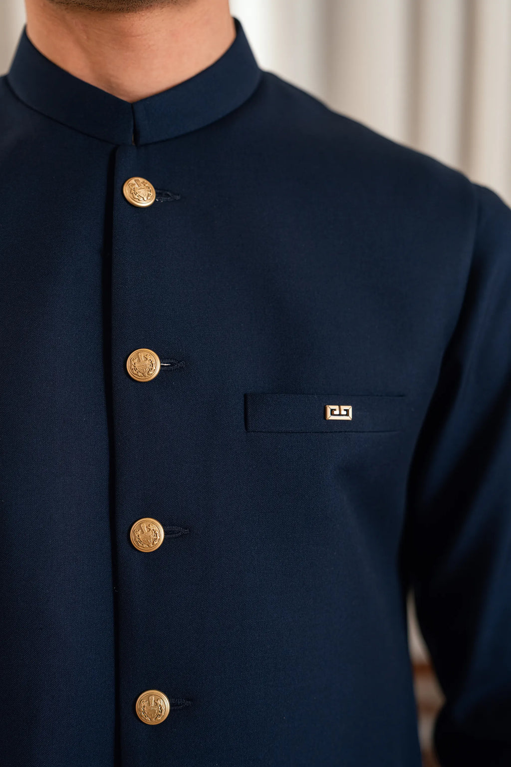 Navy Blue Suiting Waistcoat WS-244-112