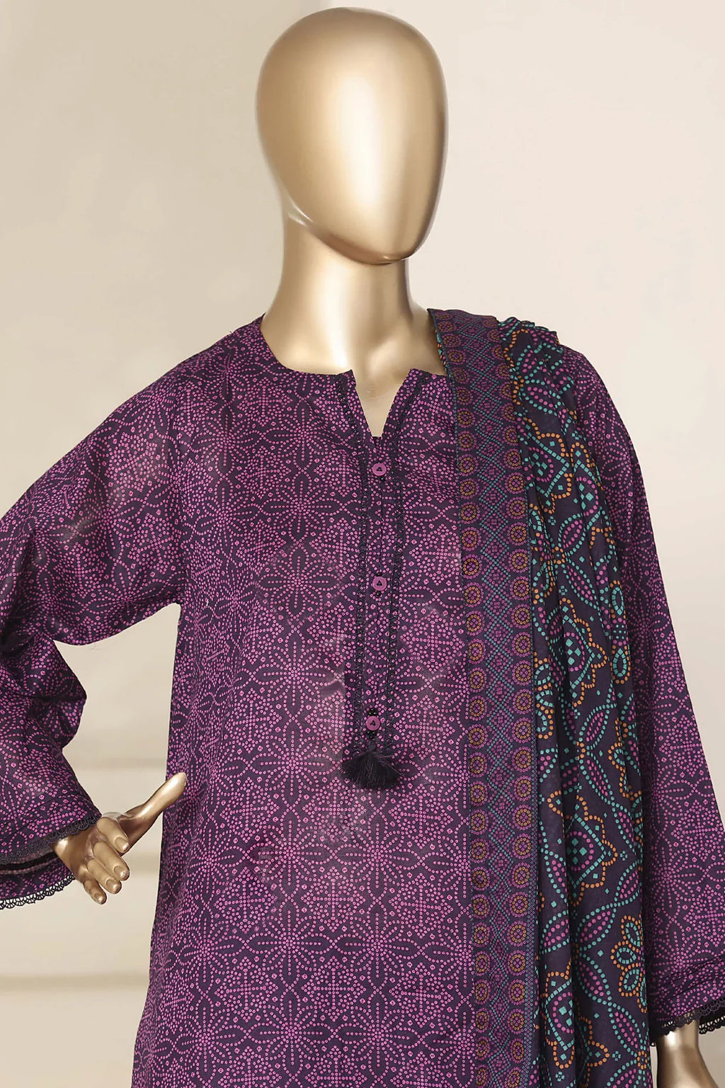 Sada Bahar | Stitch 3 PC Printed Lawn with Farshi Shalwar