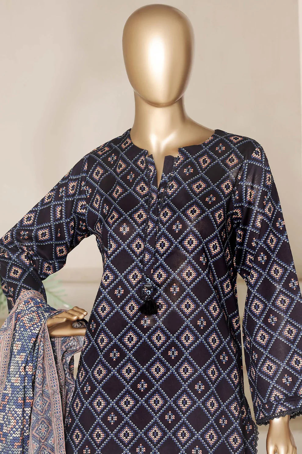 Sada Bahar | Stitch 3 PC Printed Lawn with Farshi Shalwar