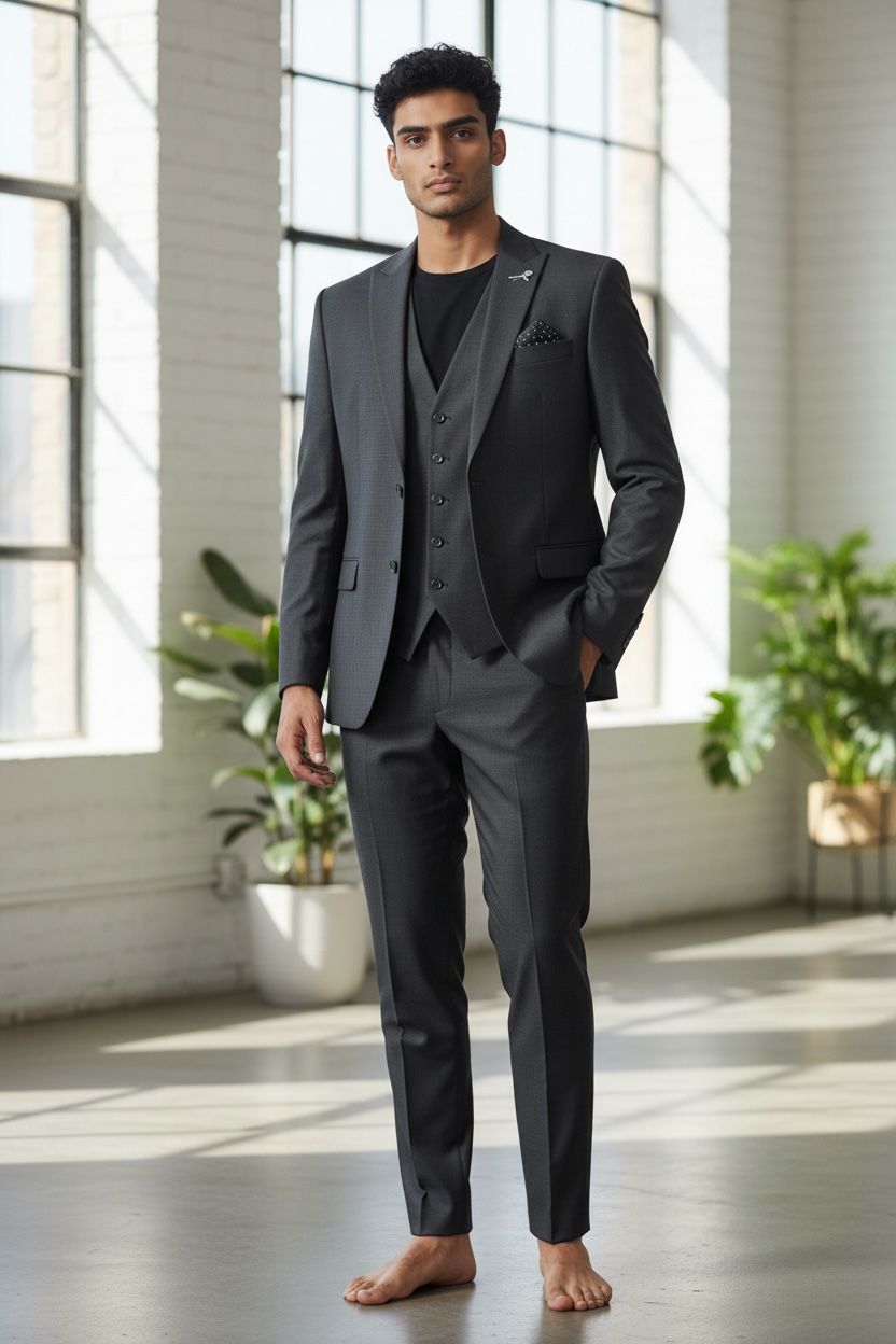 Elite Onyx Black Three-Piece Suit