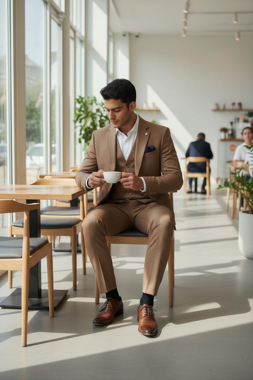 Royal Camel Three-Piece Suit