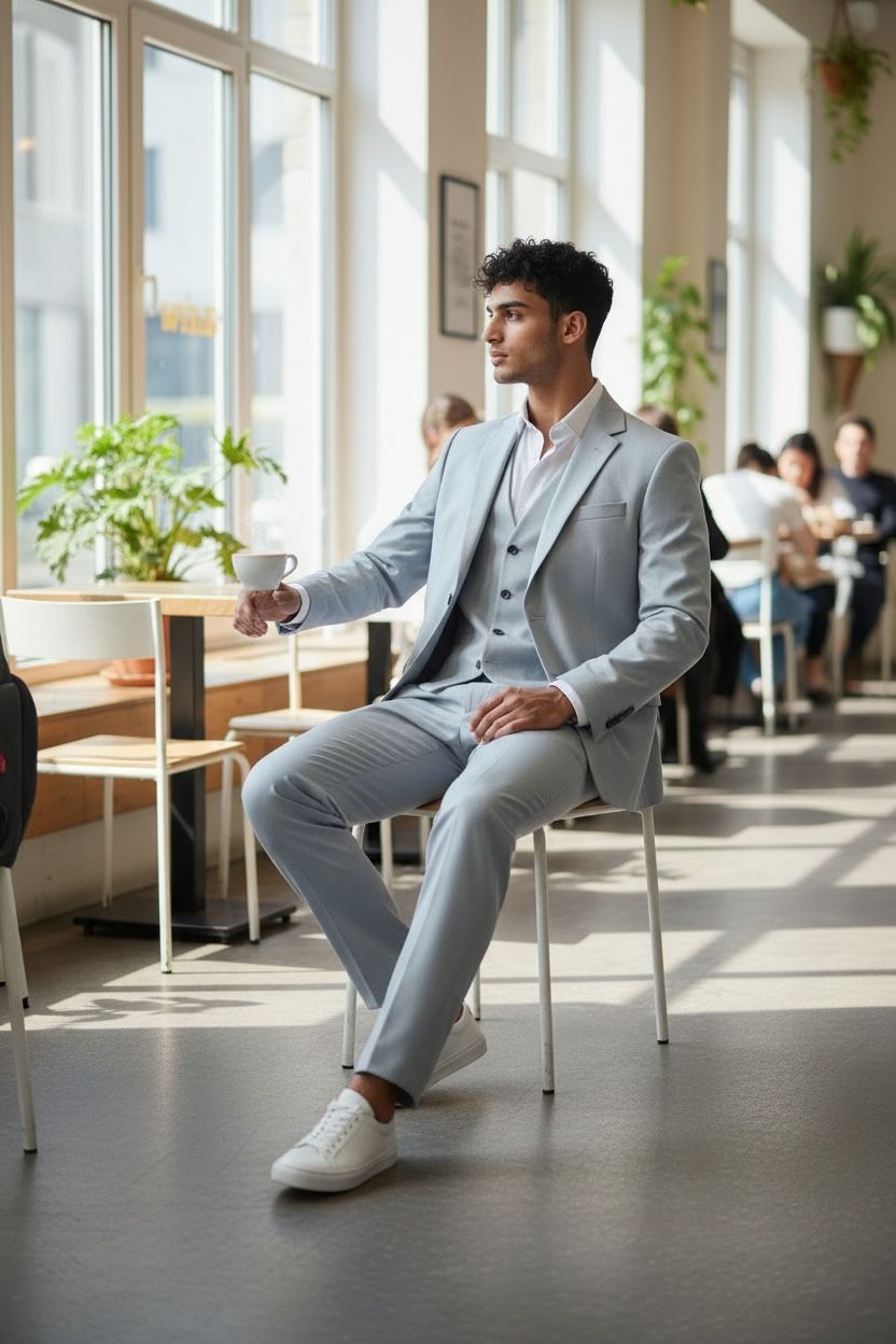 Platinum Mist Three-Piece Suit