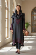 Midnight Maroon Embroidered Ensemble