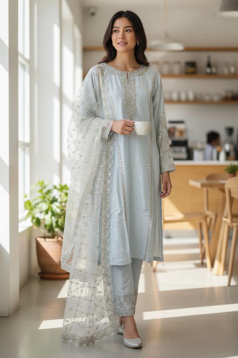 🌿 Elegant Emerald Ensemble – Timeless Grace Redefined