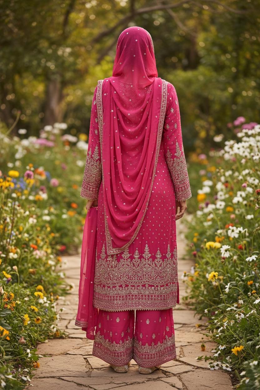 Midnight Embroidered Suit Set