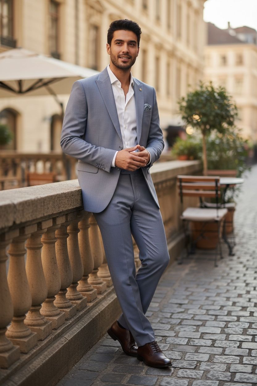 Signature Steel Grey Three-Piece Suit