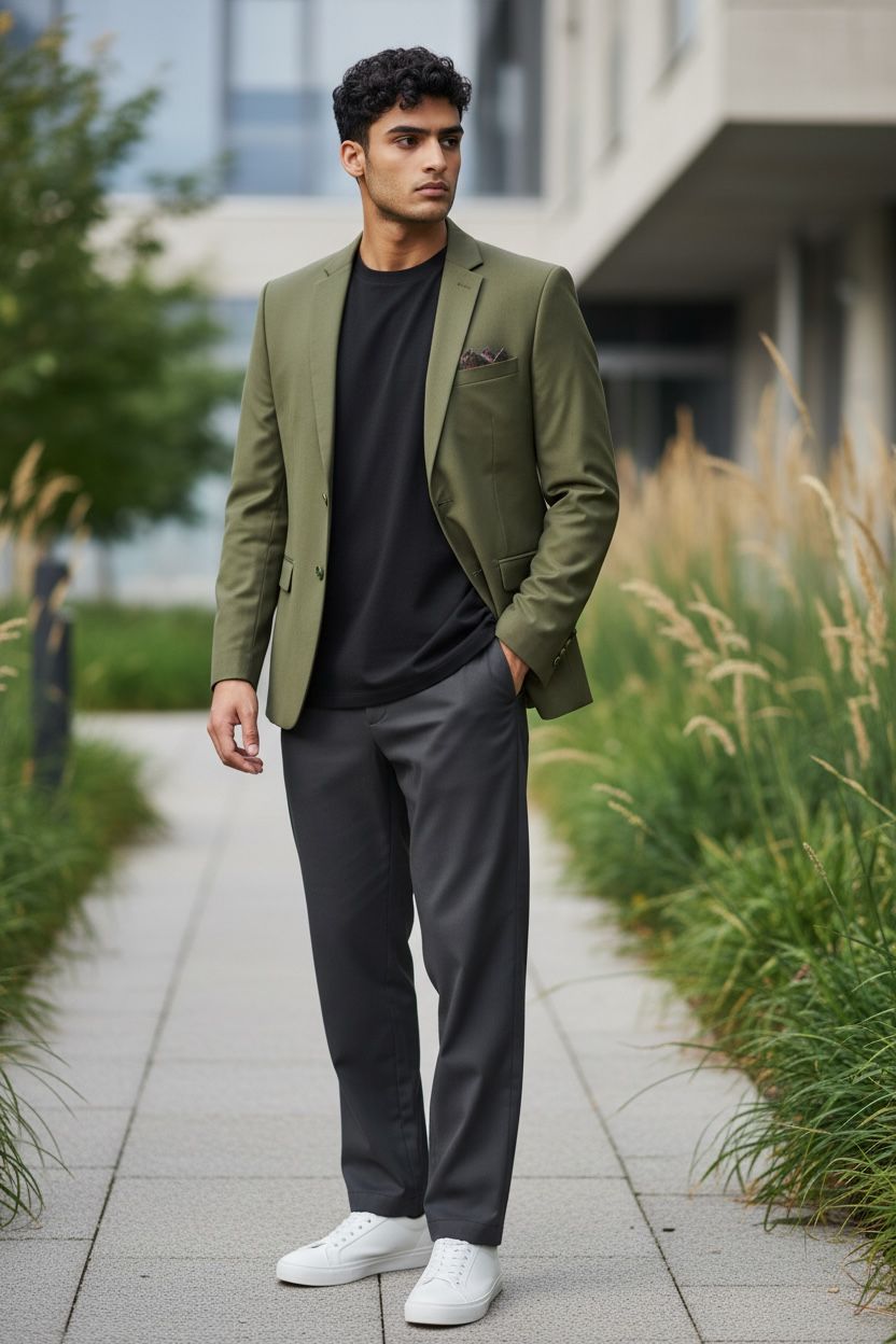 Regal Olive Three-Piece Suit