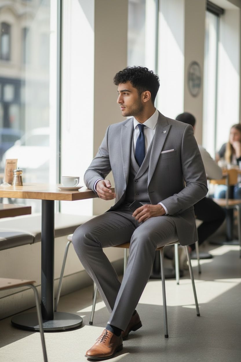 Executive Silver Grey Three-Piece Suit
