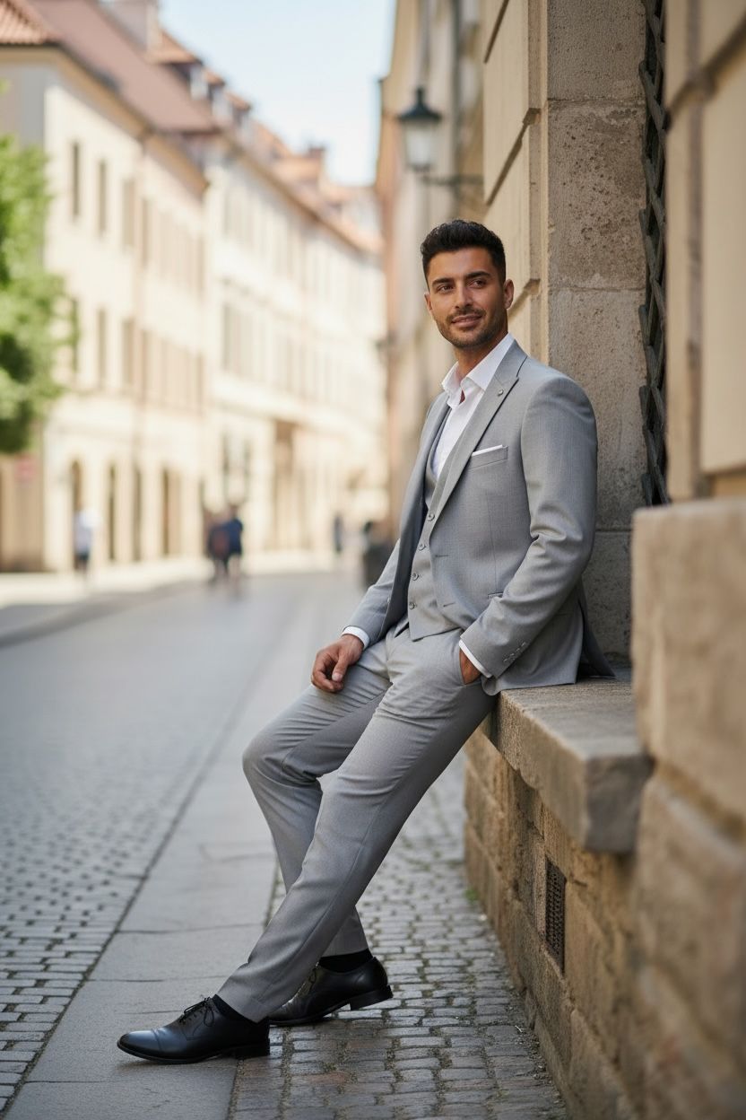Platinum Grey Three-Piece Suit