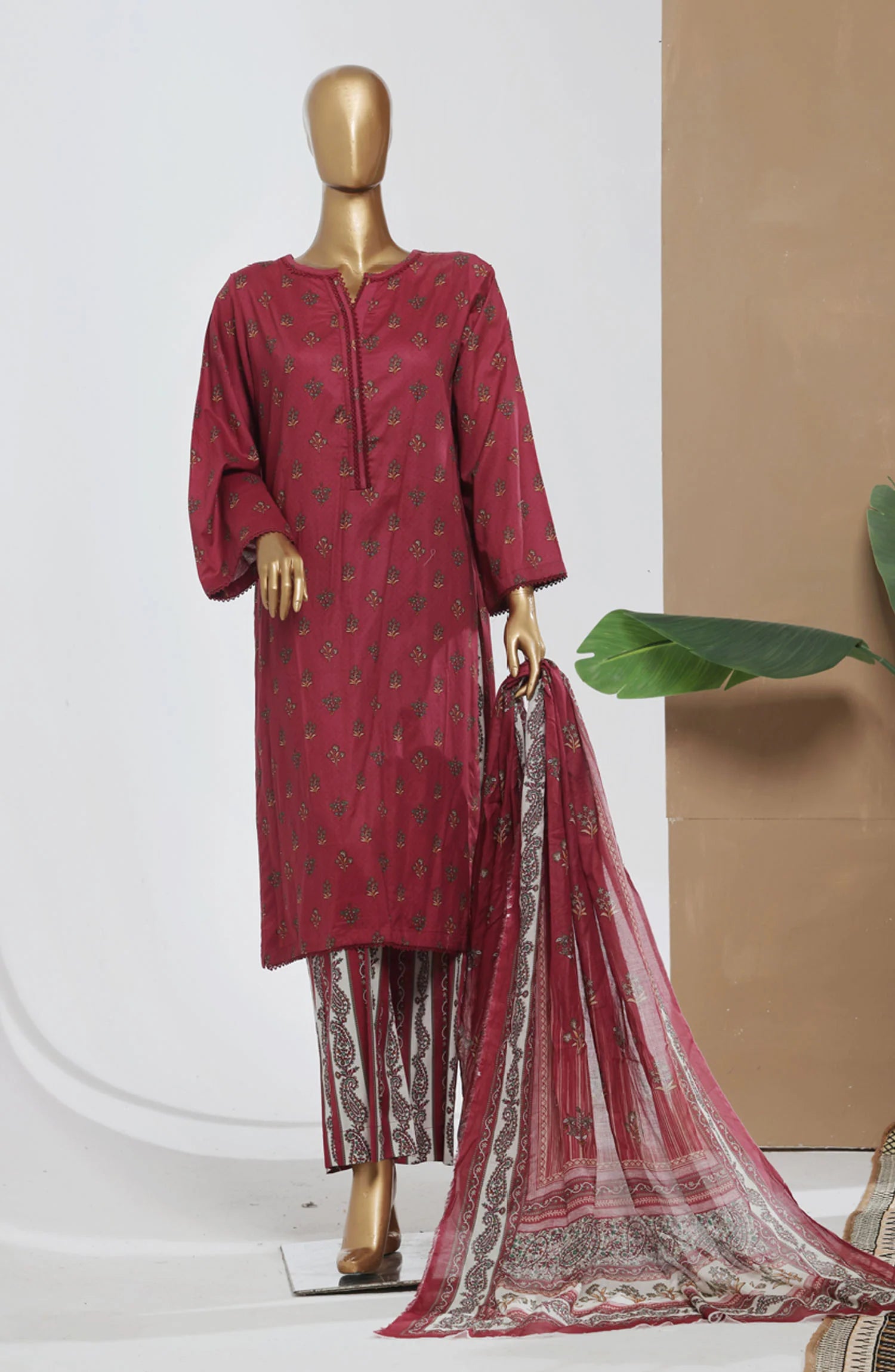 Sada Bahar | Stitch 3 PC Printed Lawn with Farshi Shalwar