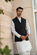 Black Lapel Striped Suiting Waistcoat WS-2015
