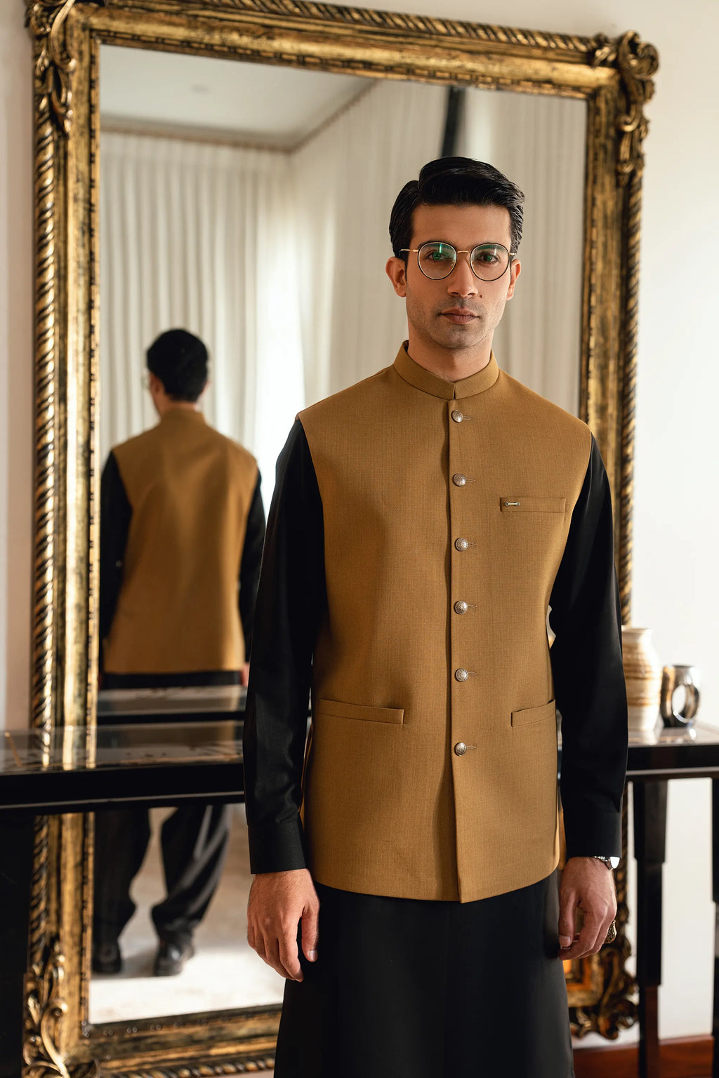 caramel Brown Suiting Waistcoat WS-2033