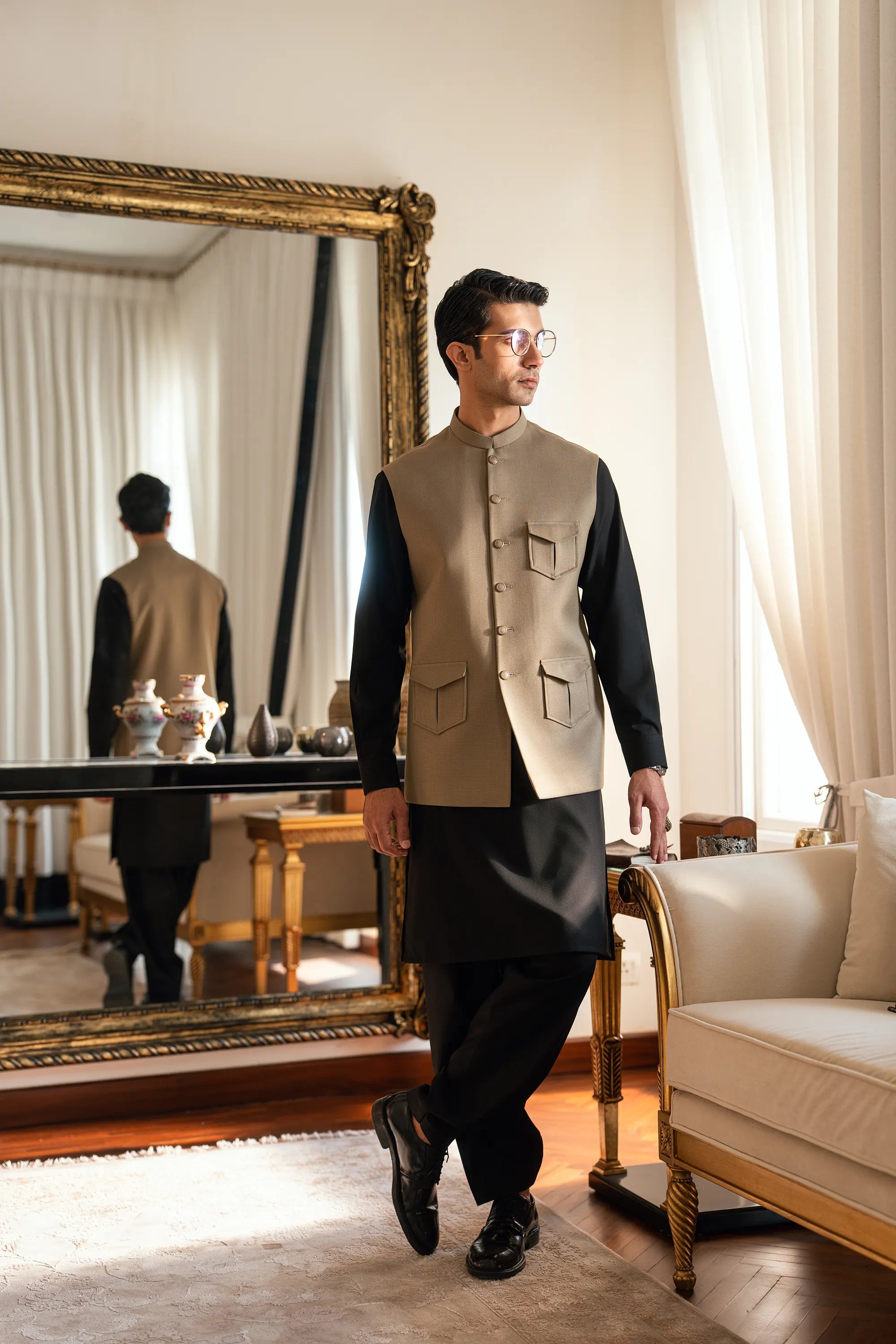 Sand Brown Waistcoat W-2029